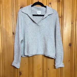 Pink Rose Light Gray Knit Pullover